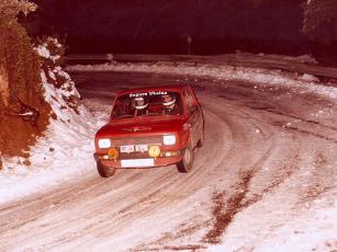 Manel Pérez – Maurici Palouzié (Seat 127). Rallye Catalunya 1982 (Foto: Joan Aymamí)