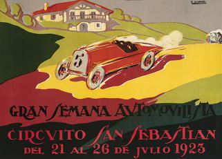Cartel Gran Semana Automovilista de San Sebastián, 1923