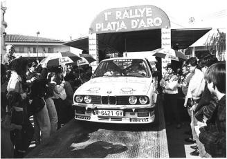 Josep Bassas – Josep Autet (BMW 325i). 1r Rallye Platja d'Aro, 1987 (Foto: Toni Romero, arxiu Llenas)